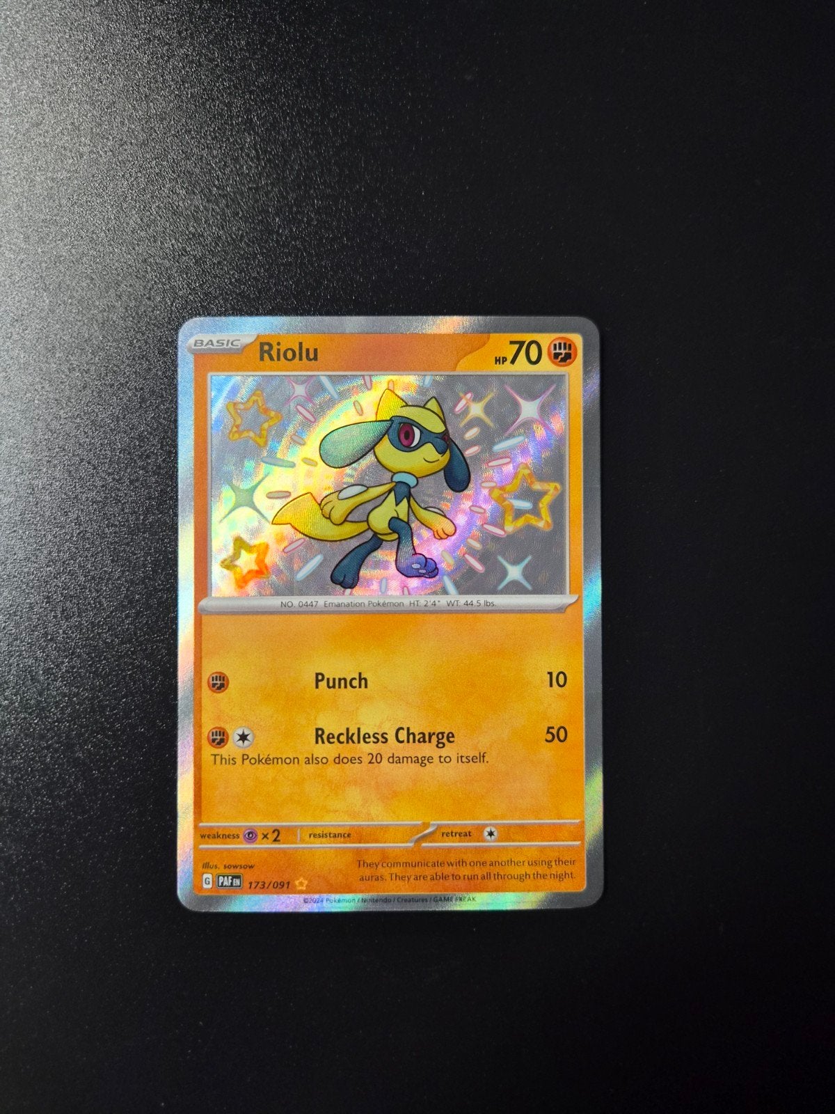 Riolu 173 Pokemon Paldean Fates Shiny, Ophalen of Verzenden, Zo goed als nieuw