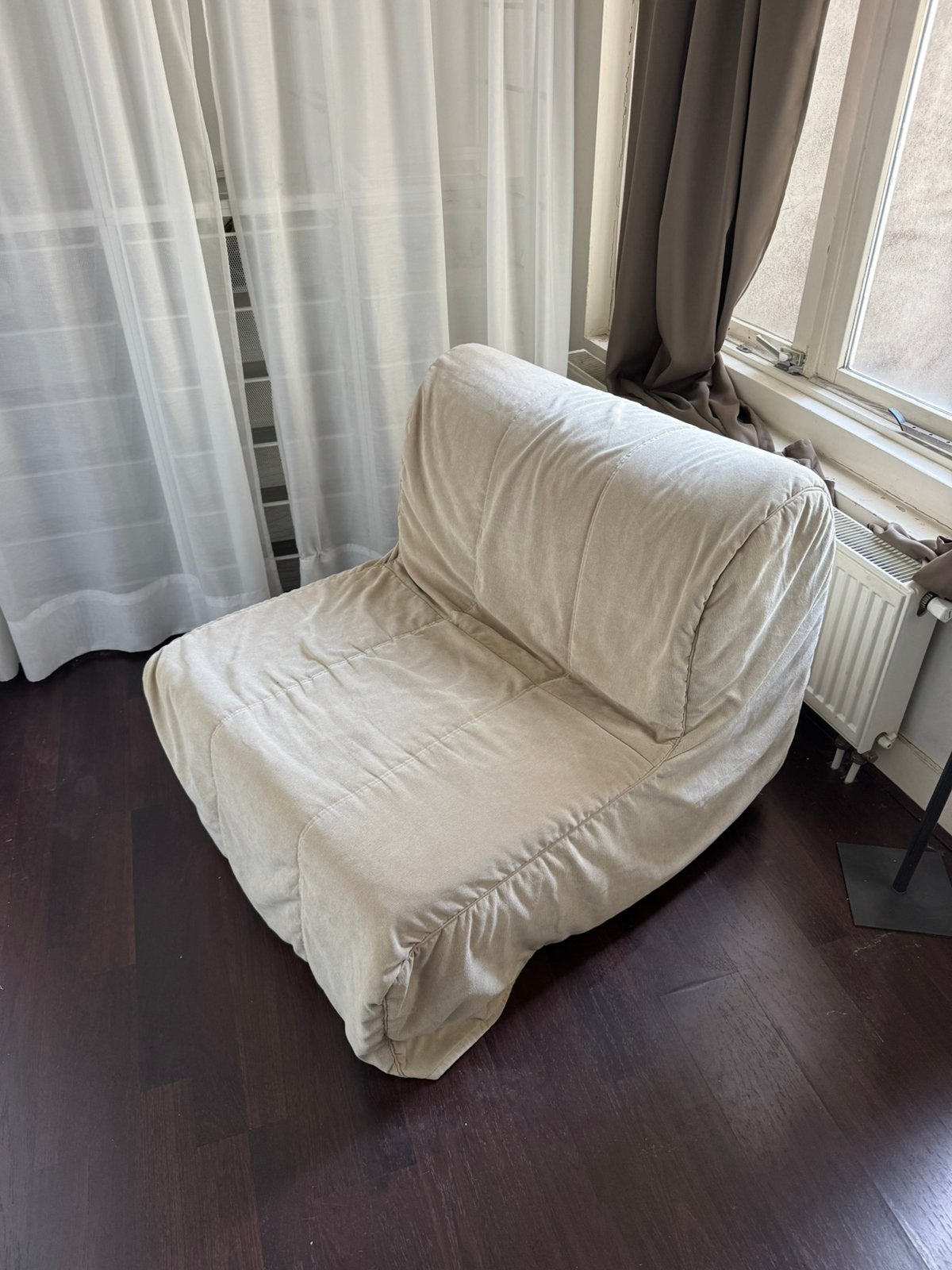 Slaapbank / sofabed, Ophalen, Beige, Tweepersoons, 140 cm