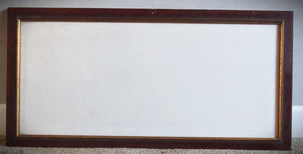 Lijst~Antieke Houten lijst met glas~Goud kleur band~86 cm 42, Huis en Inrichting, Woonaccessoires | Lijsten, Gebruikt, Overige typen