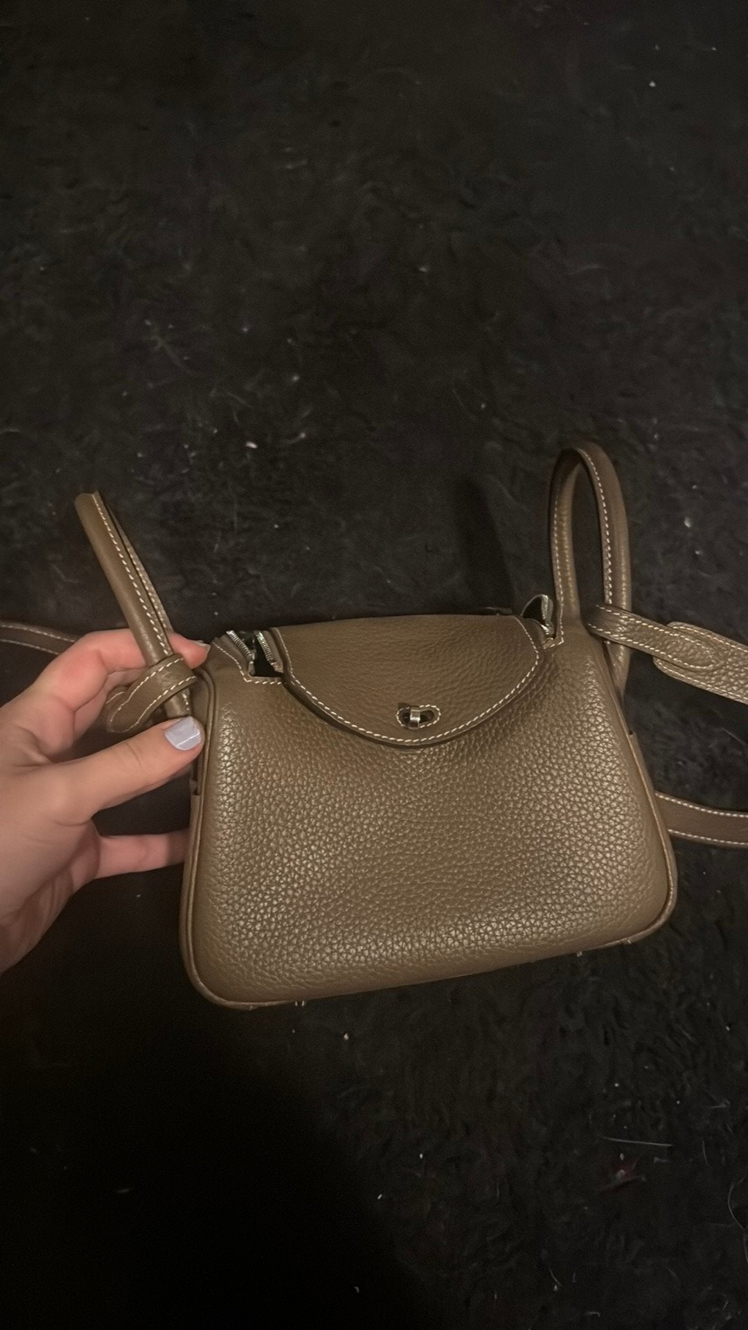 Mini Lindy Hermes, Ophalen of Verzenden, Zo goed als nieuw, Grijs, Schoudertasje