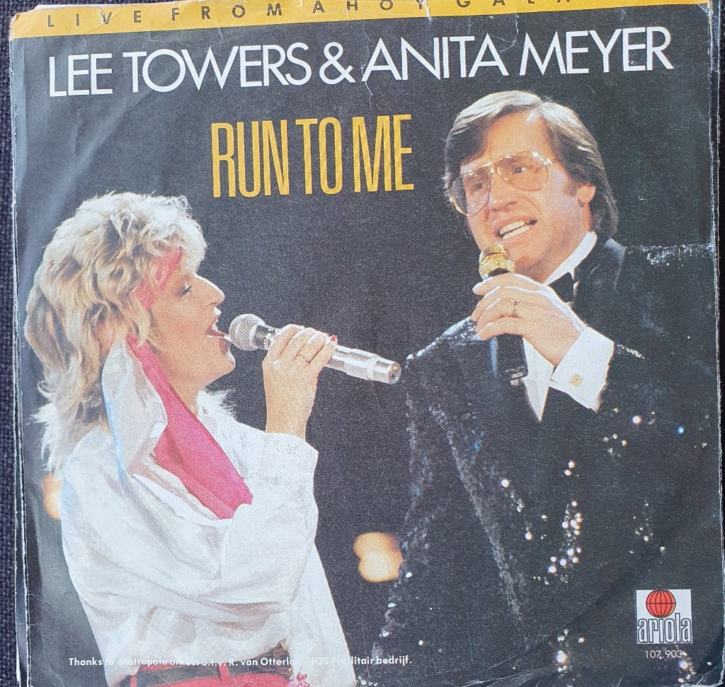 Lee Towers & Anita Meijer - Run To Me, Gebruikt, Verzenden, 7 inch, Fotohoes