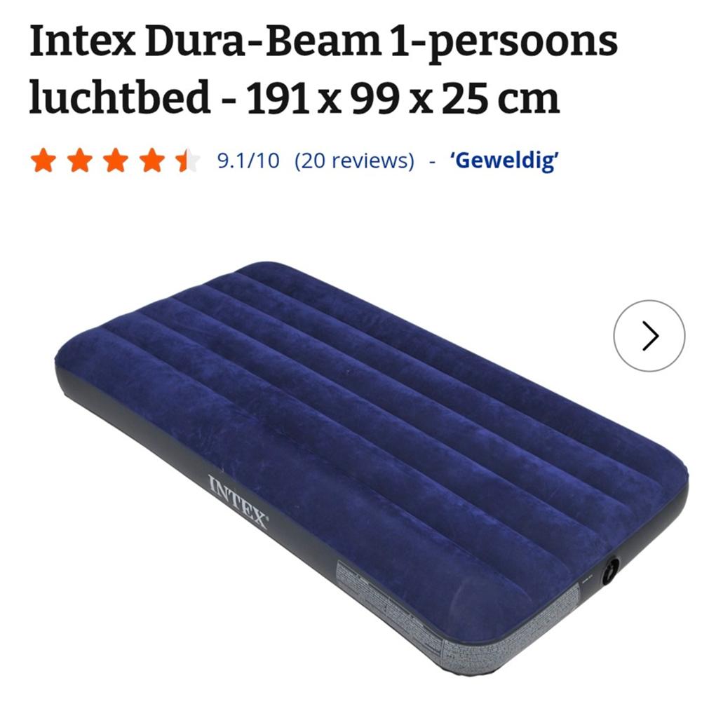 Intex Twin Dura-Beam Classic Downy Luchtbed - 191x99x22 cm, Ophalen of Verzenden, Zo goed als nieuw