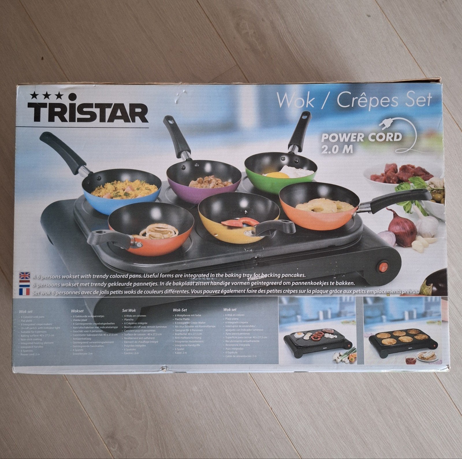 Tristar BP- 2973 Wok Crepes Set 6 personen (NIEUW)., Ophalen of Verzenden, Nieuw, 4 t/m 7 personen