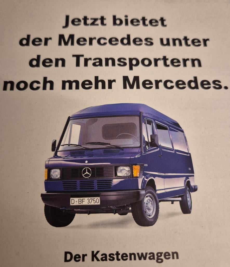 1994 Mercedes T1 bestelbus folder laatste typen 308 izgst, Boeken, Ophalen of Verzenden, Zo goed als nieuw, Mercedes