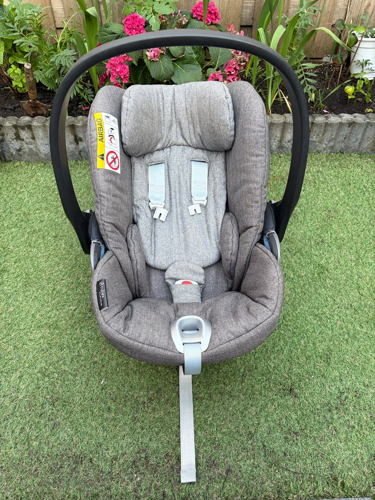 Cybex Cloud Q Plus Autostoel - Manhattan Grey, Autogordel of Isofix, Zijbescherming, Zo goed als nieuw, 0 t/m 13 kg