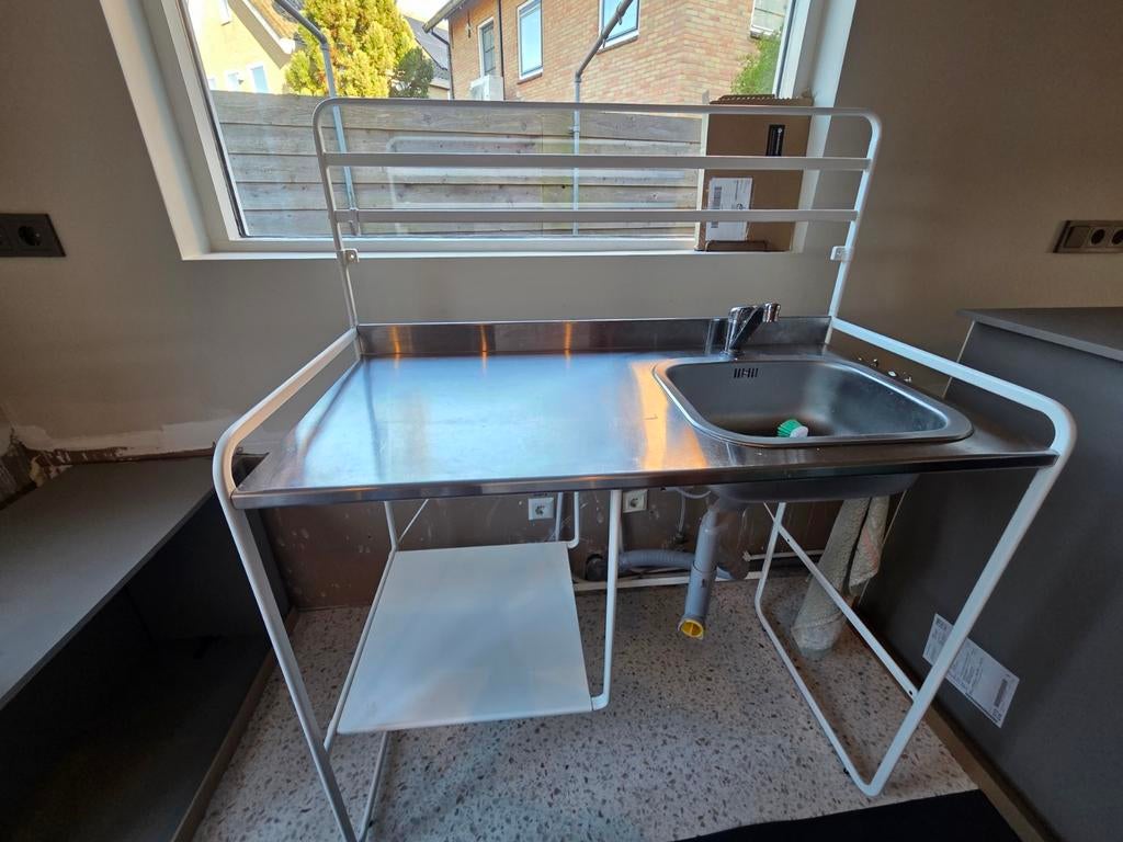 IKEA Noodkeuken SUNNERSTA met spoelbak en werkblad, Ophalen, IKEA, Zilver, Metaal