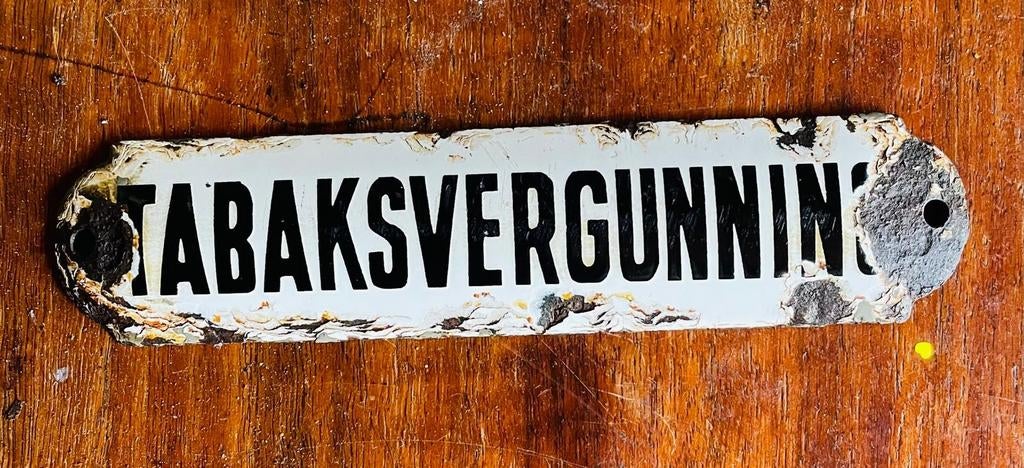 Emaille bord Tabaksvergunning, Antiek en Kunst, Antiek | Emaille, Ophalen of Verzenden