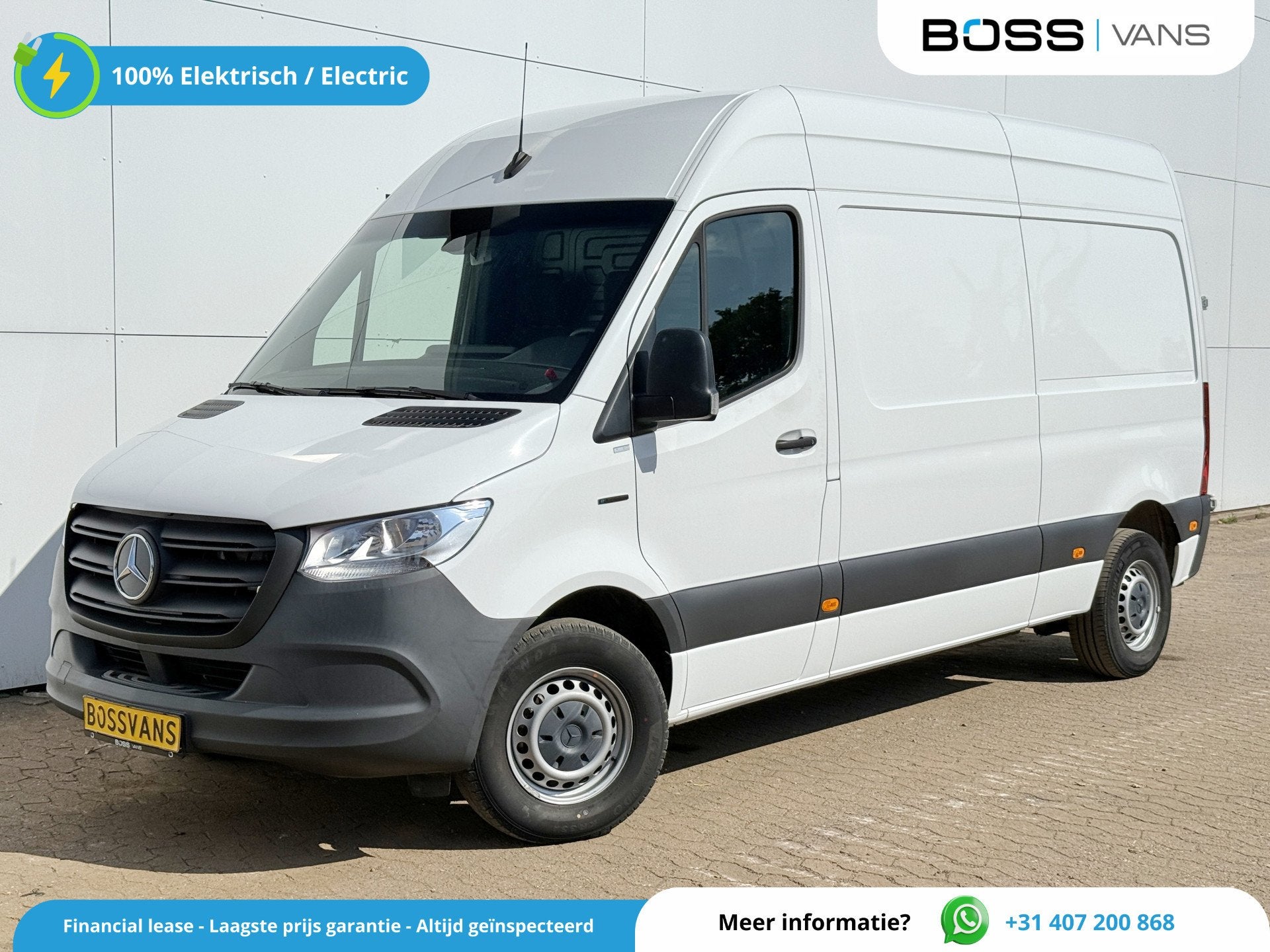 Mercedes-Benz eSprinter 312 55kWh L2H2 Elektrisch 145km WLTP, Stof, Zwart, 120 km, 116 pk