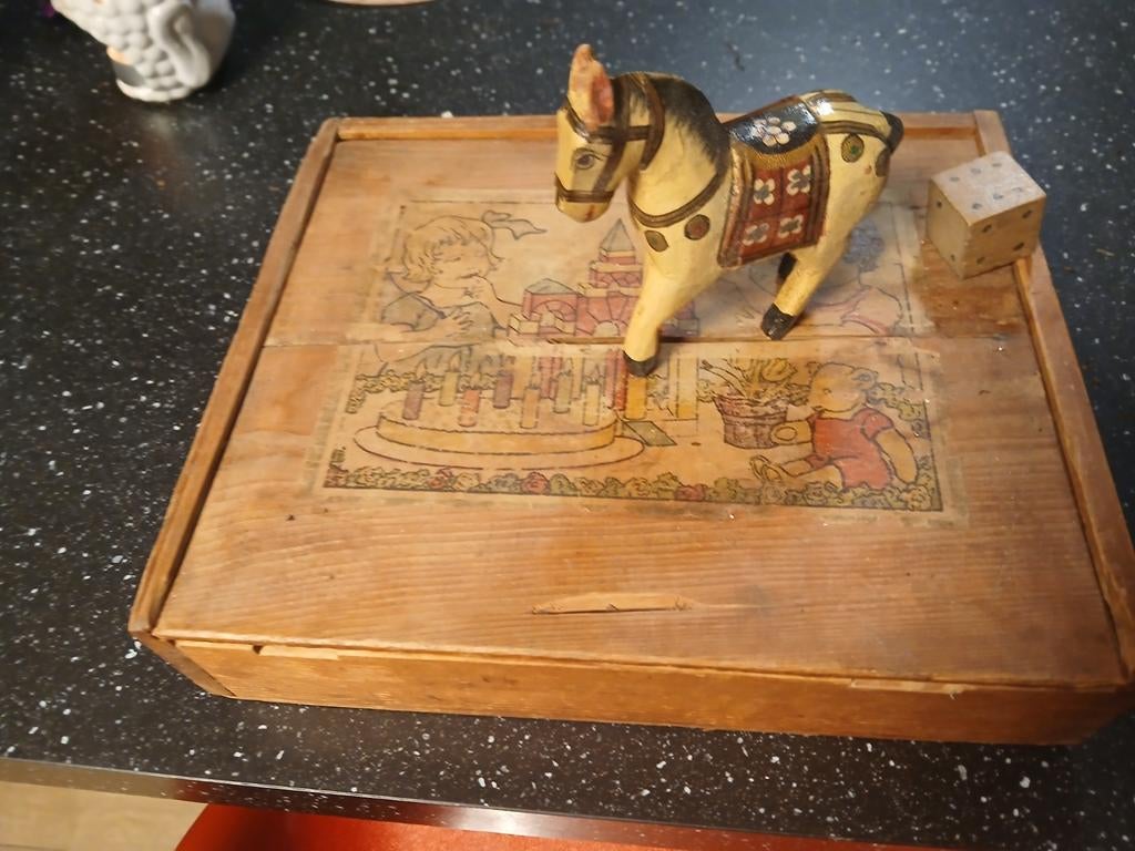 Blokkendoos jaren 40, Ophalen of Verzenden, Gebruikt, Hout