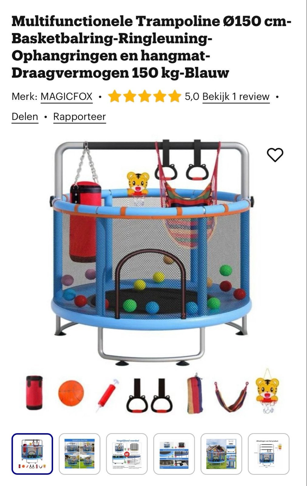 Multifunctionele Trampoline Ø150 cm - Blauw - den haag, Ophalen, Nieuw