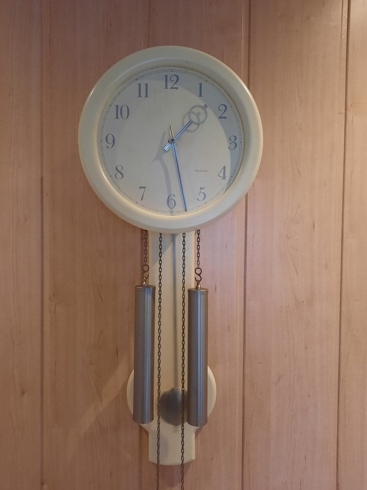 Wandklok Warmink, Wandklok, Wit, Vintage, Analoog