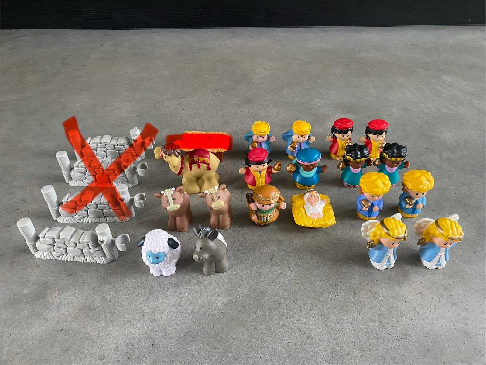 Fisher Price Little people poppetjes/onderdelen kerststal, Ophalen of Verzenden, Zo goed als nieuw, Speelset