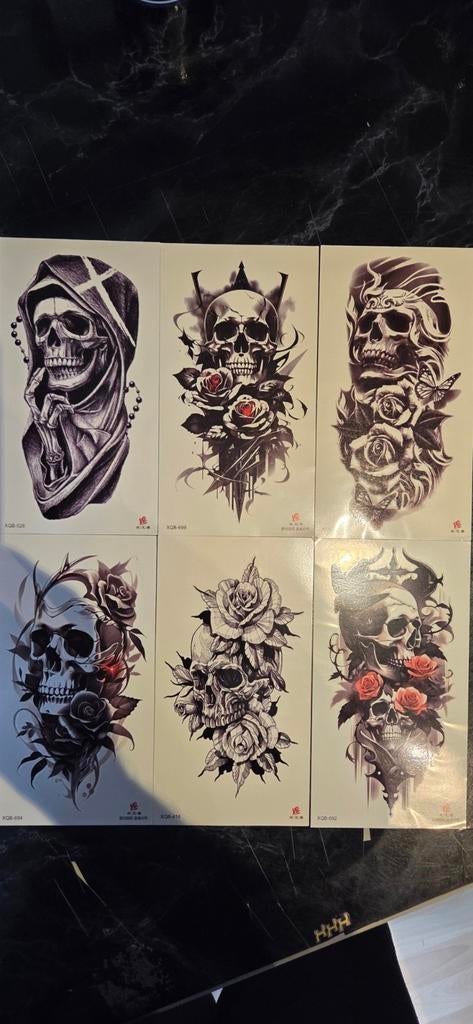 !!! TIJDELIJKE SKULL-TATTOOS !!!, Ophalen of Verzenden, Nieuw
