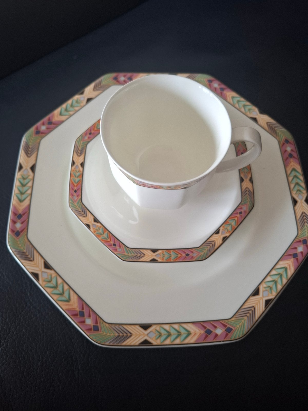Villeroy & Boch Cheyenne kop en schotel, Bone China, Villeroy & Boch, Vintage, Ophalen of Verzenden, Zo goed als nieuw