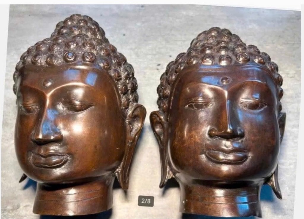 2 x zeer mooie metalen boeddha beelden pr.p.stuk, Ophalen of Verzenden