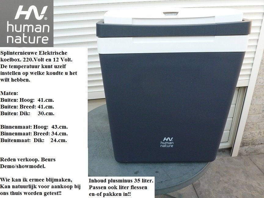 Nieuw.Koelbox.Human Nature.A.N.W.B. 220.Volt.12.Volt., Caravans en Kamperen, Ophalen of Verzenden, Nieuw, Koelbox, Elektrisch