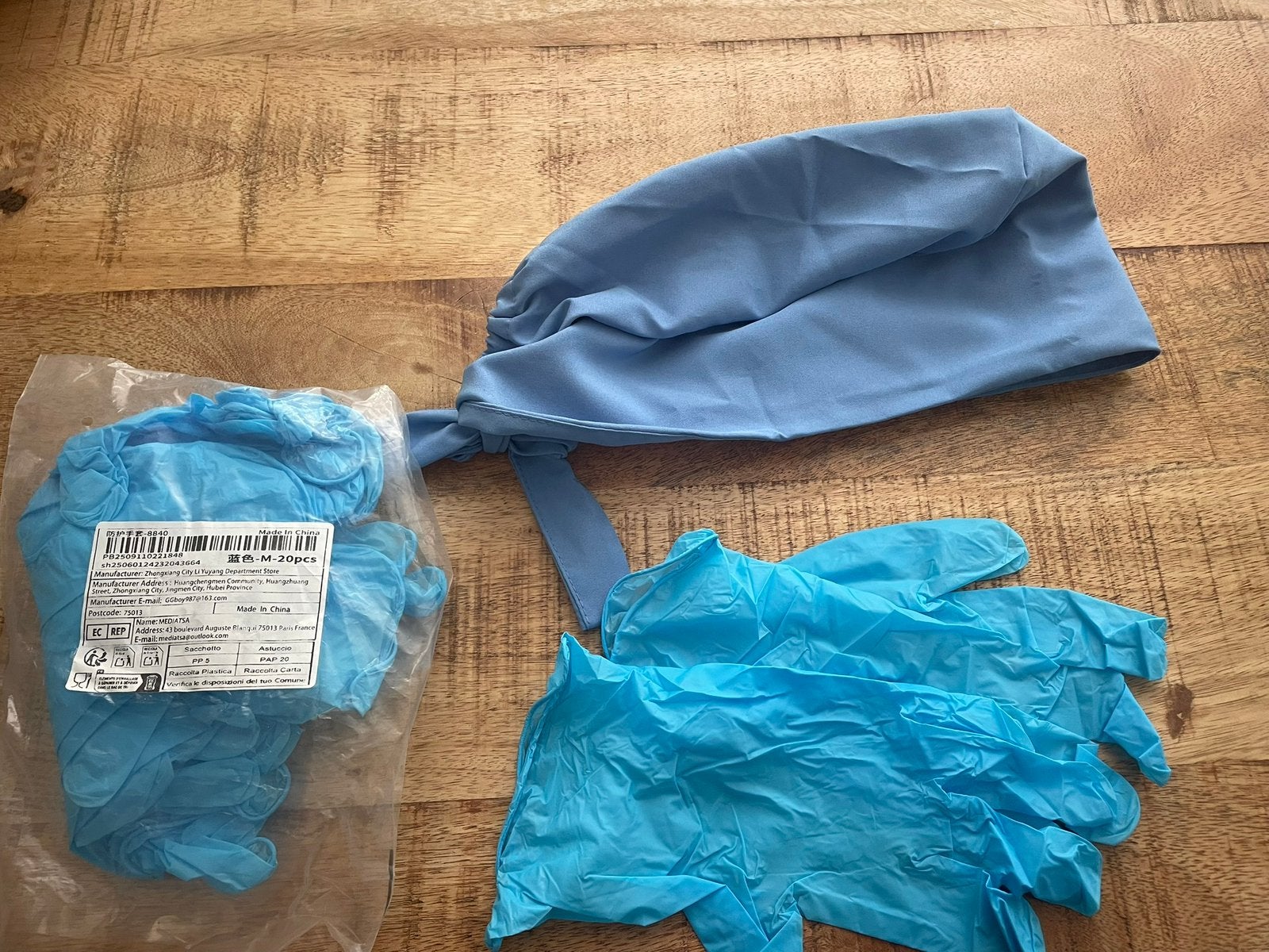Dokter muts en meerdere handschoenen, Verzenden, Zo goed als nieuw, Carnaval, Accessoires