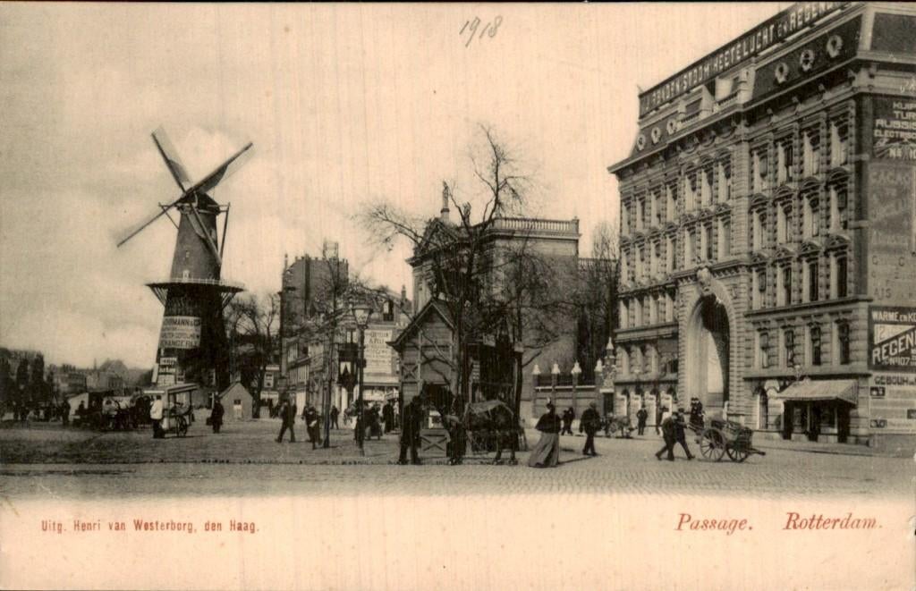 Rotterdam - Passage - Windmolen, Ophalen of Verzenden, Voor 1920, Ongelopen, Zuid-Holland
