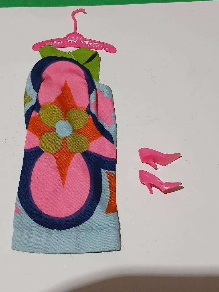 Vintage Barbie Skipper Sunflower Dress Outfit, Ophalen of Verzenden, Gebruikt, Kleertjes