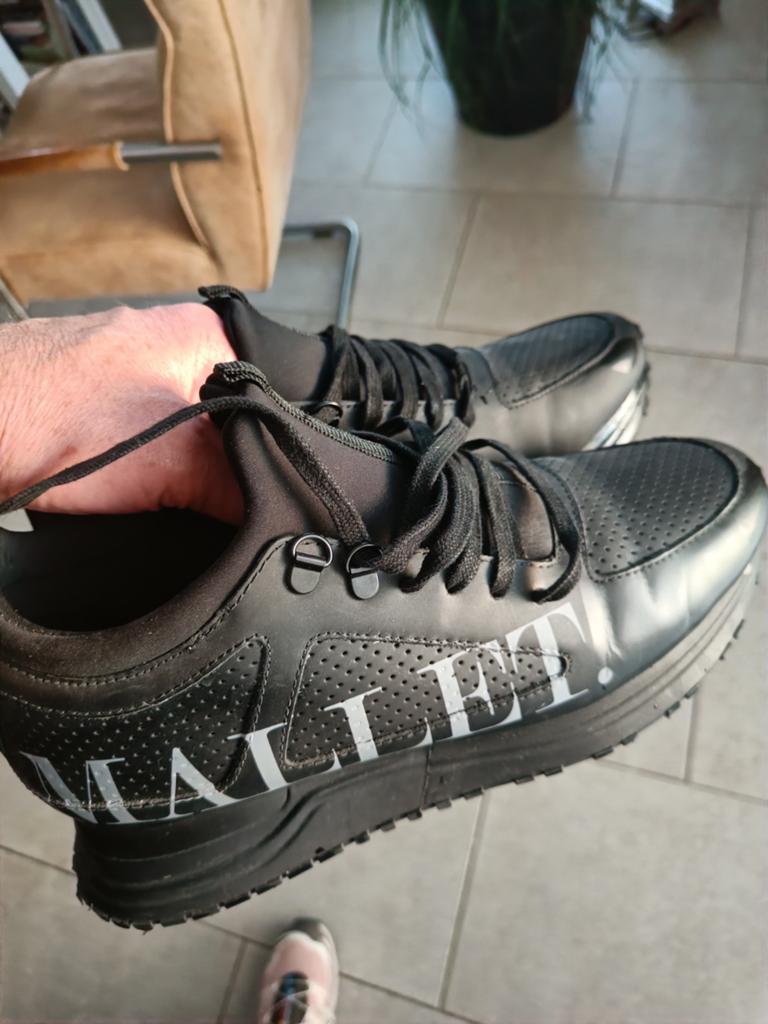 SNEAKERS KALFSLEER VAN MALLET LONDEN LIMITED EDITION 43 ZGAN, Kleding | Heren, Schoenen, Zwart, Ophalen of Verzenden, MALLET, Sneakers of Gympen