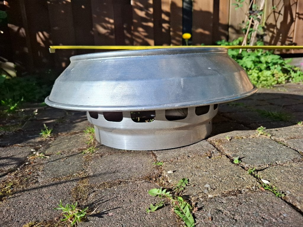 Aluminium rookgaskap / regenkap – Ø 25 cm pijp (kap Ø 40 cm), Doe-het-zelf en Verbouw, Ventilatie en Afzuiging, Ophalen of Verzenden
