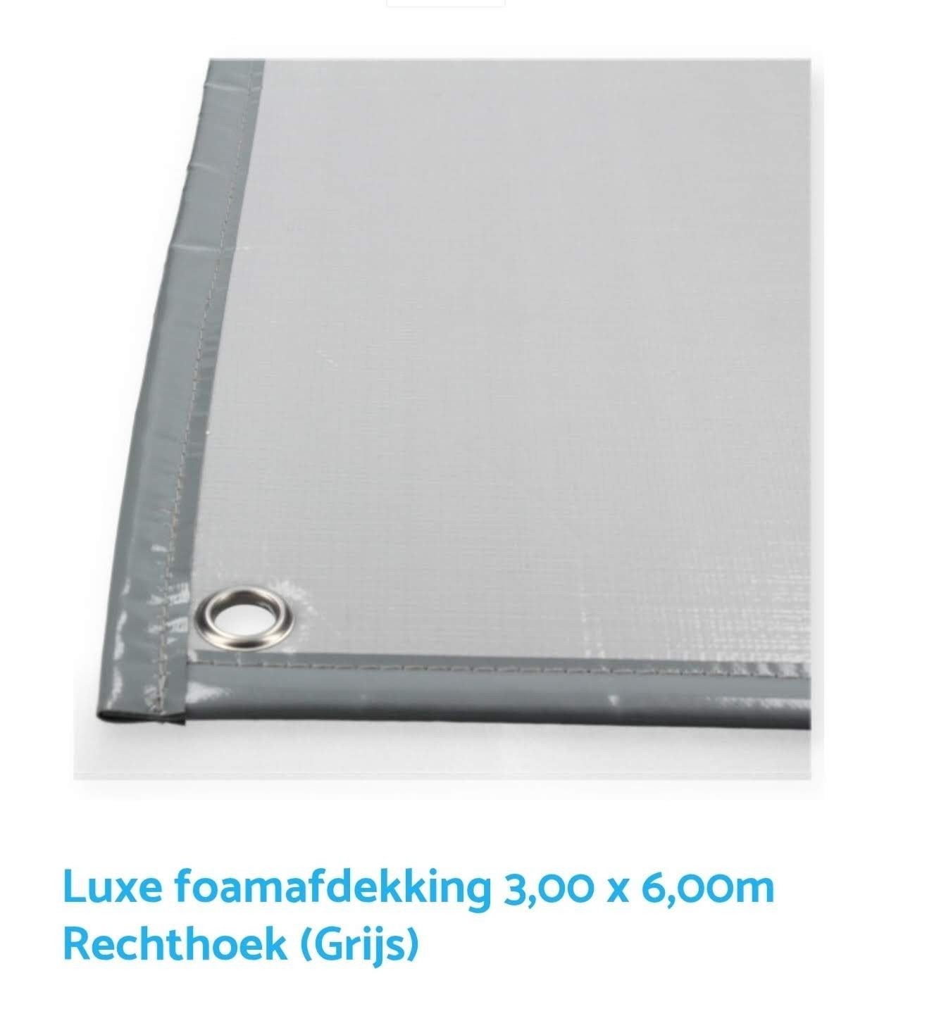 Luxe foam afdekzeil 3,00 x 6,00m Rechthoek (Grijs) NIEUW, Ophalen, Nieuw, Afdekzeil