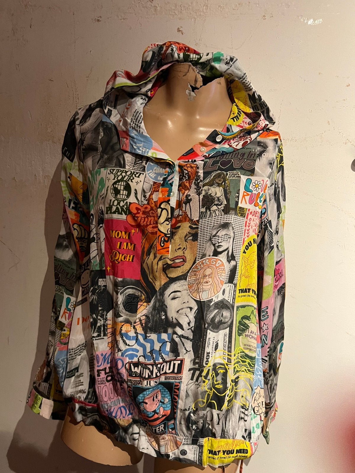 PRINCESS blouse met capuchon zijde maat S origineel zgan, Meerkleurig, G, B, Ophalen of Verzenden