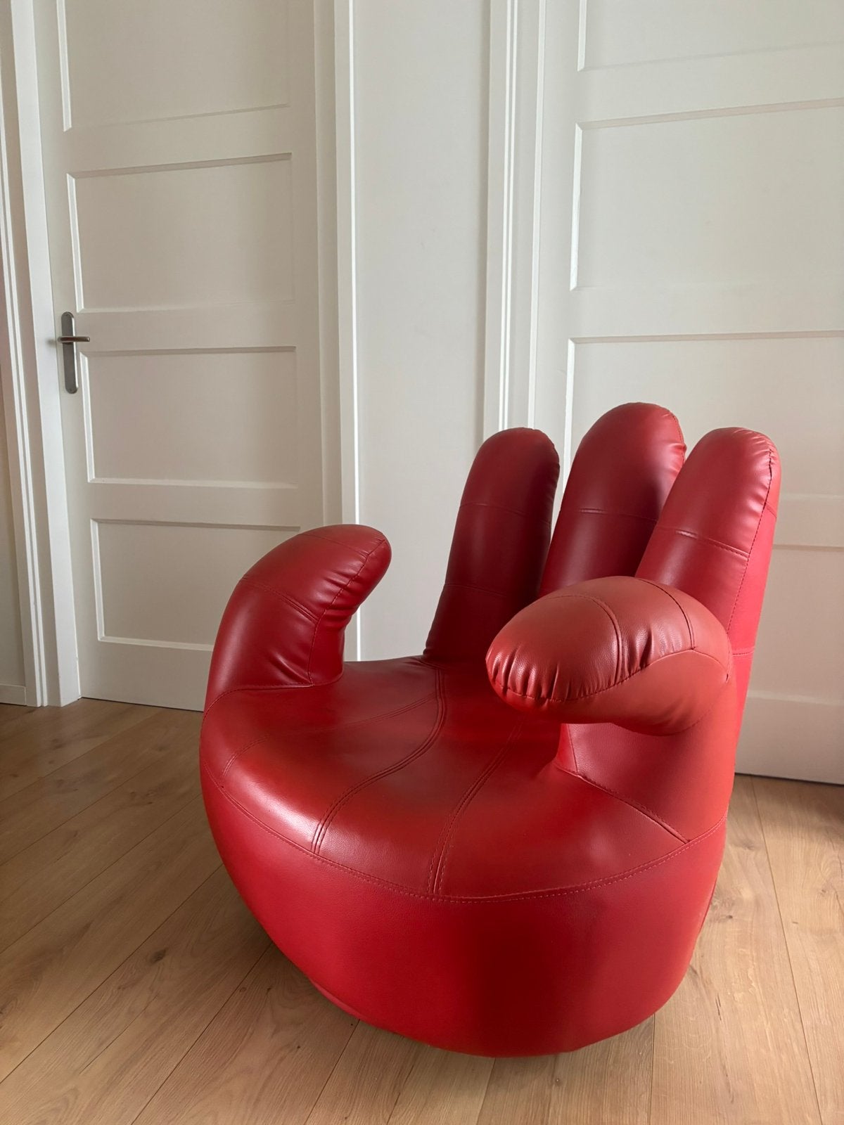 Rode stoel/ fauteuil/vingerstoel, Ophalen, Gebruikt, 75 tot 100 cm, Leer