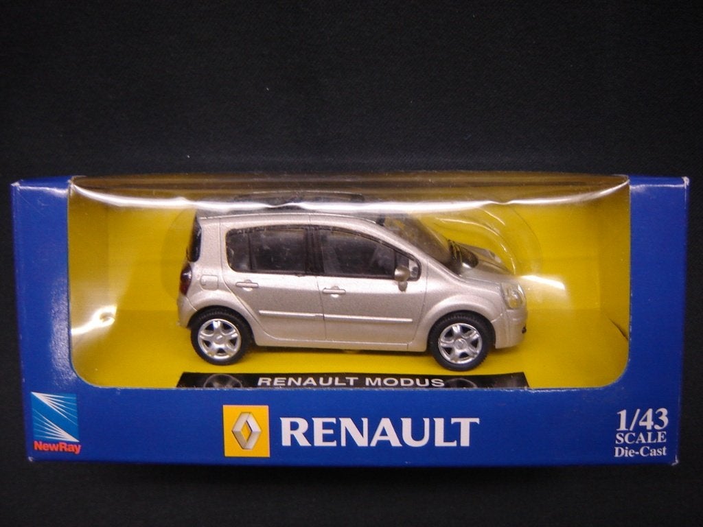 Renault Modus 2005 grijs – New Ray 1:43, Hobby en Vrije tijd, Modelauto's | 1:43, Ophalen of Verzenden, Zo goed als nieuw, Auto