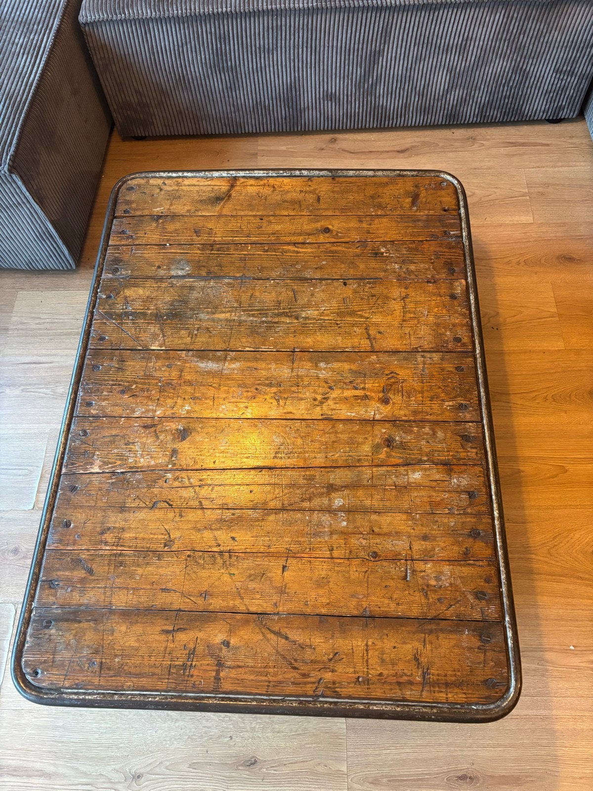 Salontafel industriele Vintage  salontafel, Gebruikt, 100 tot 150 cm, Antieke pallet ., Rechthoekig