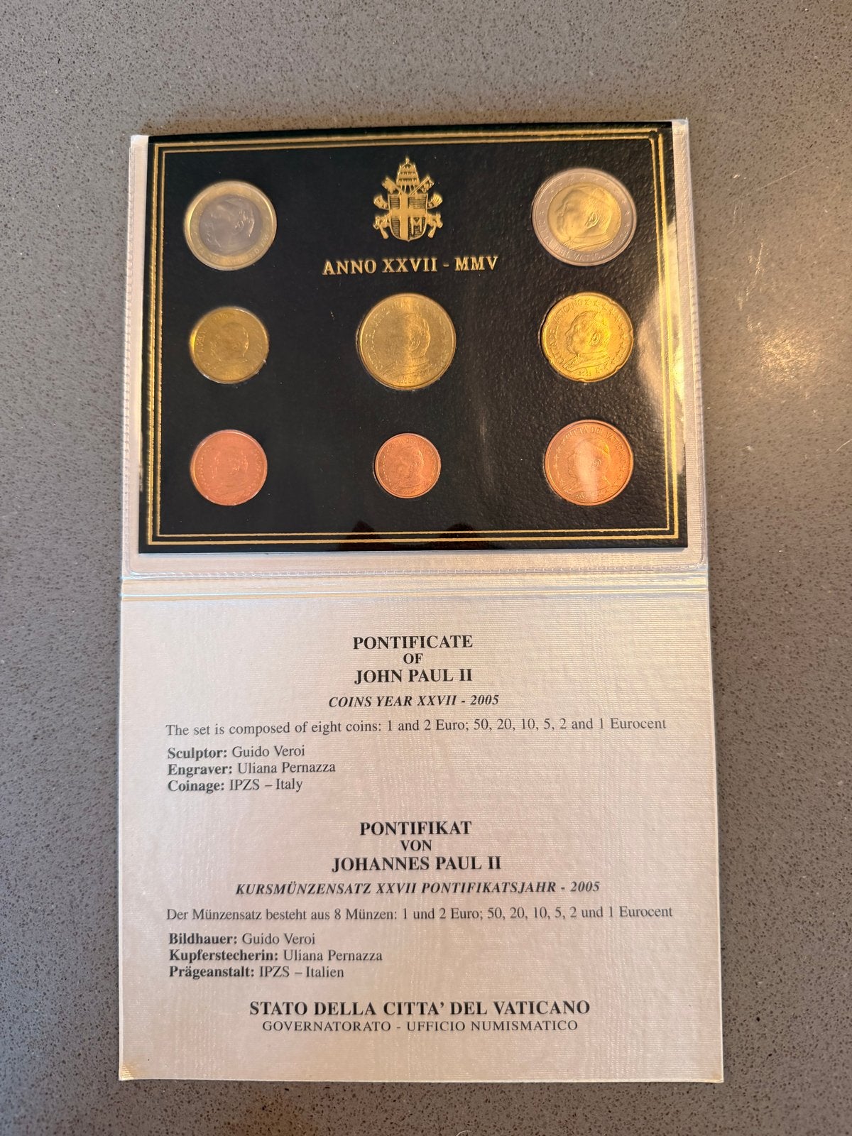 Vaticaan Euro Set 2005 - Paus Johannes Paulus II (BU), Ophalen of Verzenden, Vaticaanstad, Overige waardes, Setje
