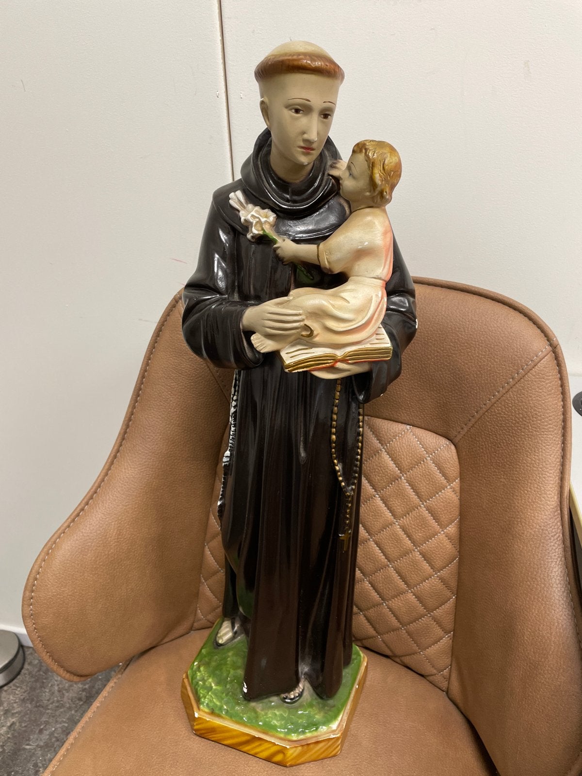Antiek beeld Sint Antonius met kindje Jezus, Ophalen of Verzenden