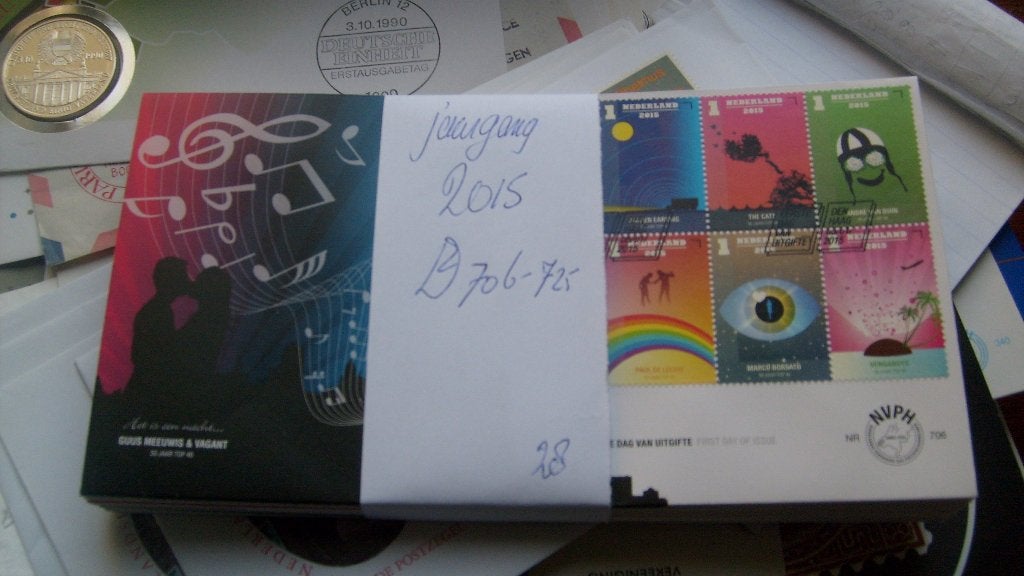 Jaargang 2015 fdc Nederland compleet E706 tm 725 beperkte, Verzenden, Nederland