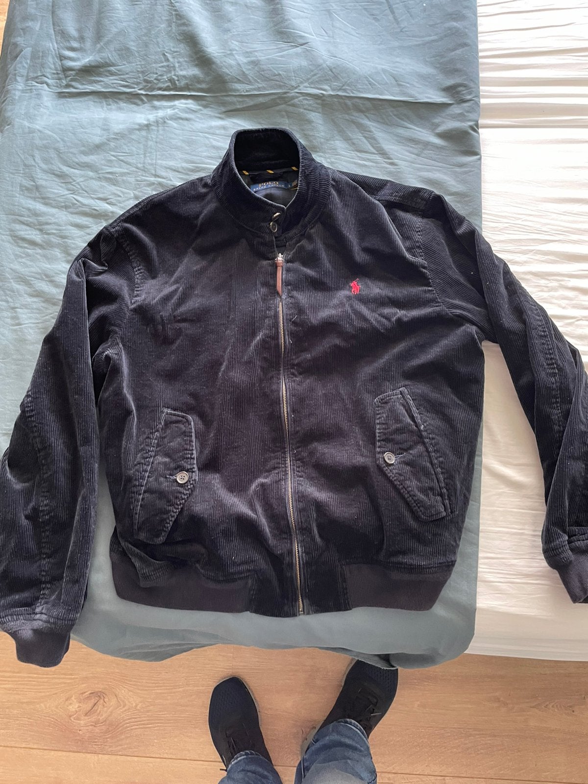 Polo Ralph Lauren Corduroy Bomberjack Maat L, Ophalen of Verzenden, Zo goed als nieuw, Maat 52/54 (L), Blauw