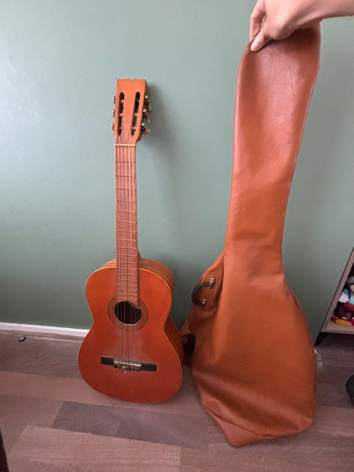 Vintage klassieke Spaanse gitaar met hoes, Ophalen, Gebruikt, Klassieke of Spaanse gitaar, Met koffer
