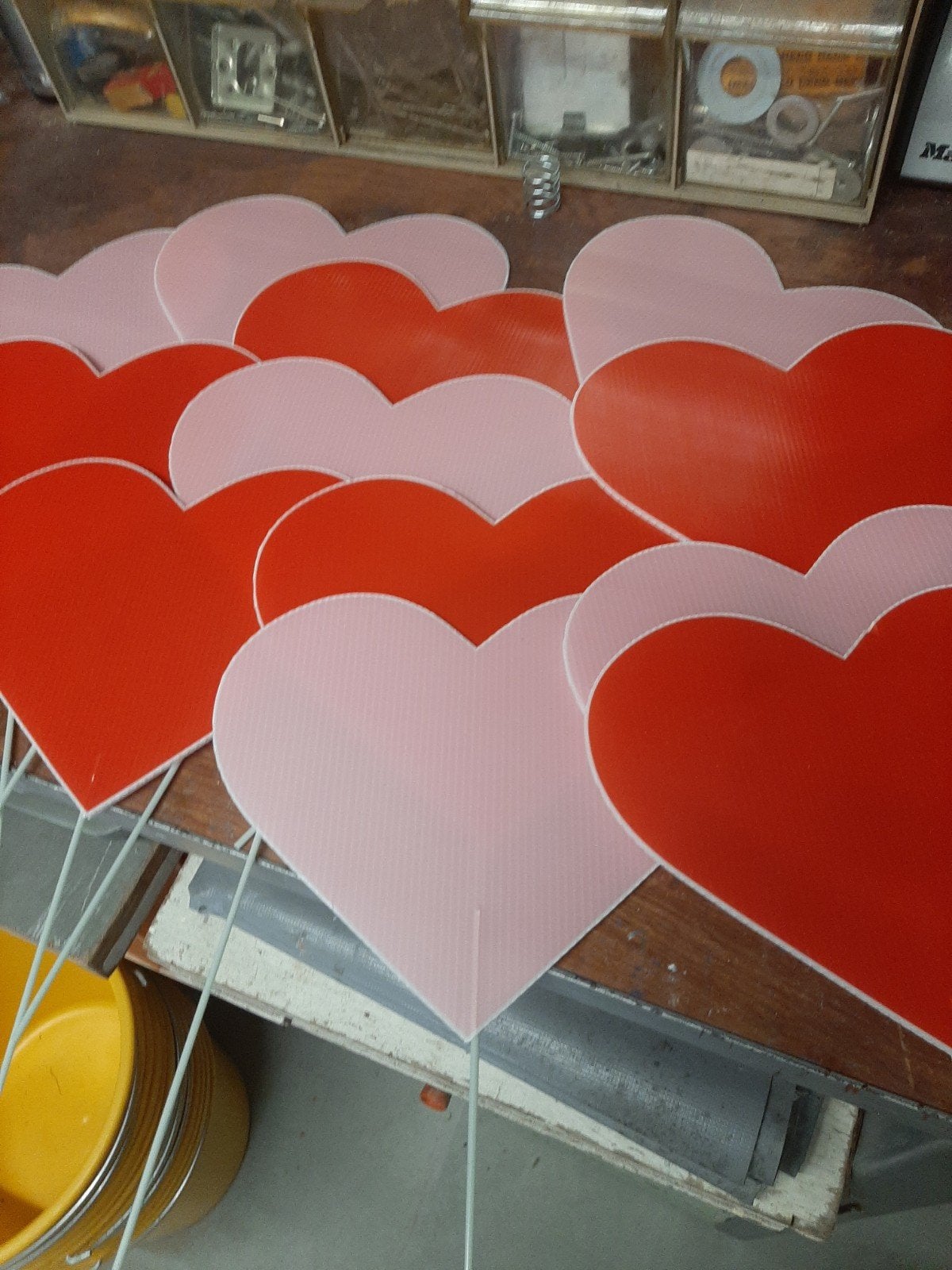 Hartjes decoratie rood/roze - Valentijn/Feest, Ophalen of Verzenden, Nieuw, Versiering, Valentijn of Romantisch