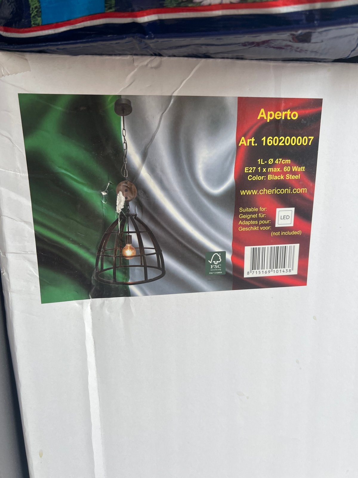 Aperto Hanglamp Zwart Staal E27 - Ø 47cm, Ophalen, Nieuw, Metaal, E27 (groot)