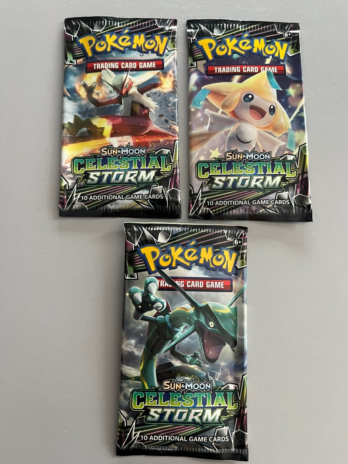 Pokémon Booster empty S&M celestial storm 3 x, Ophalen of Verzenden, Gebruikt, Booster