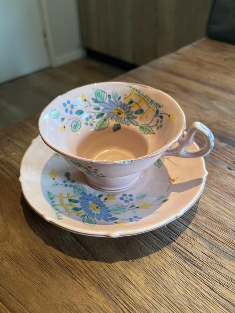 Aardewerk Regina Gouda Holland Kop en Schotel, Antiek en Kunst, Ophalen
