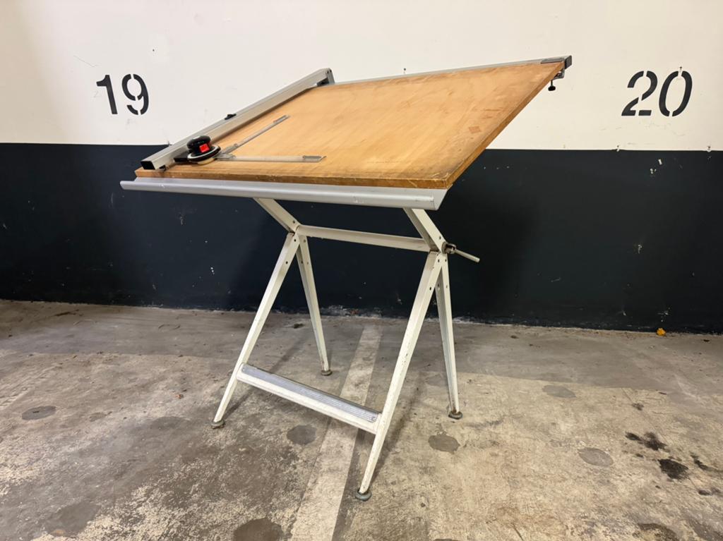 Vintage complete industriële Tekentafel, Ophalen, Zo goed als nieuw