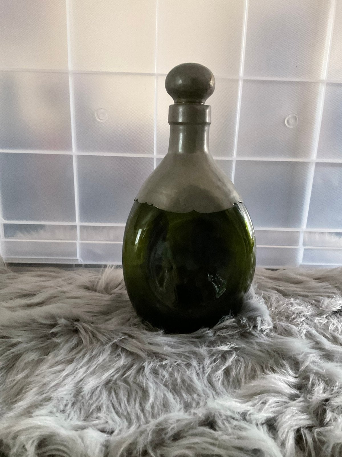Vintage karaf met tin, Verzamelen, Ophalen, Zo goed als nieuw, Overige typen
