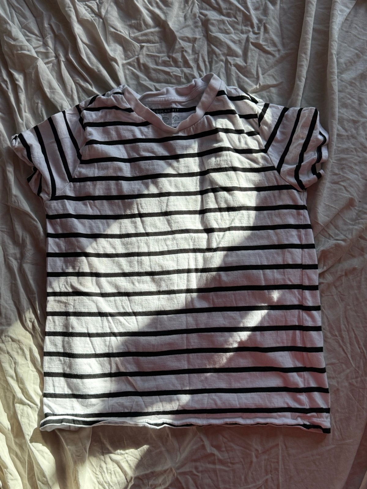 Wit gestreept T-shirt, Kleding | Heren, Ophalen of Verzenden, Gedragen, Maat 46 (S) of kleiner, Wit