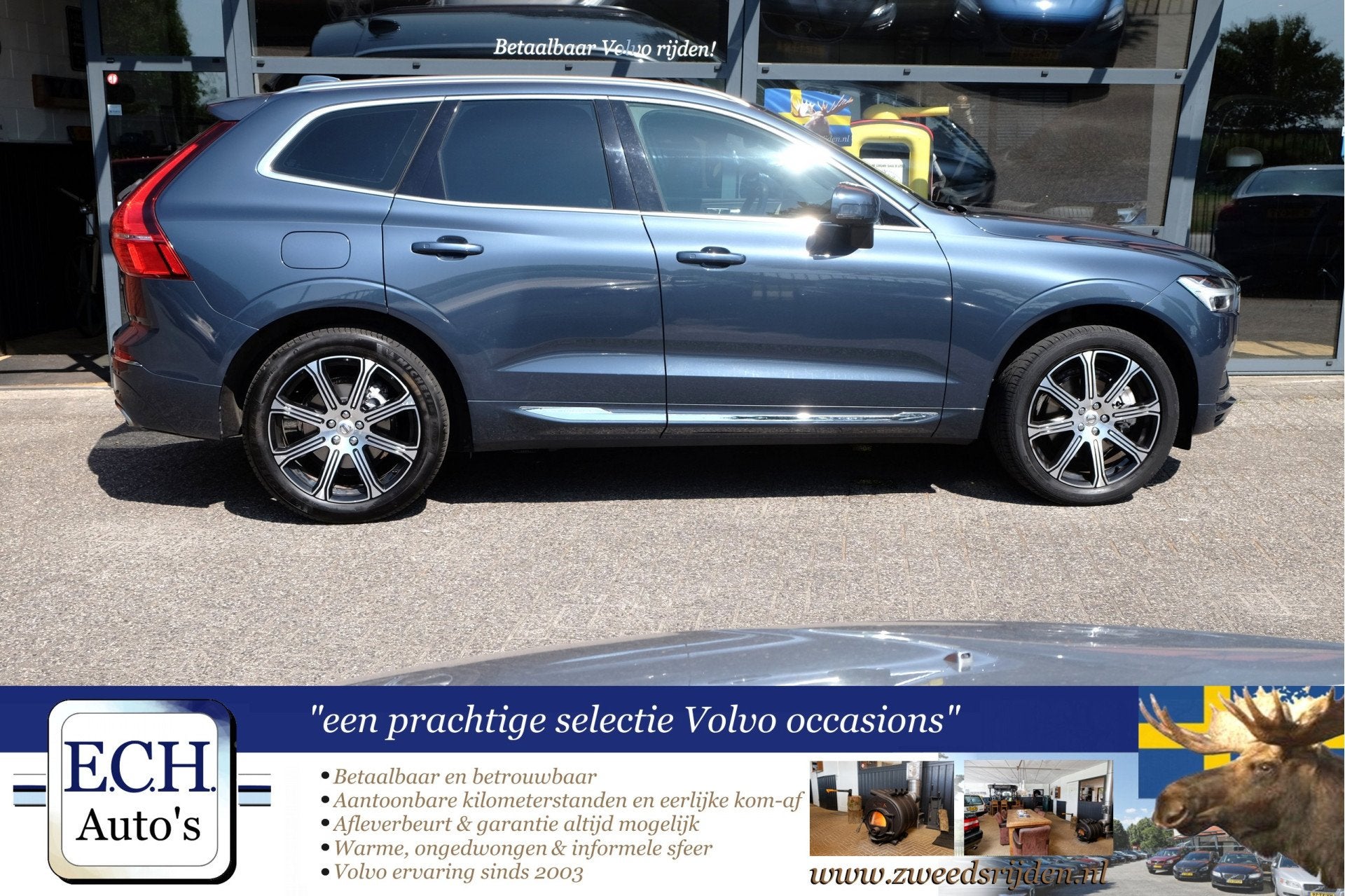 Volvo XC60 2.0 T5 250 pk AWD Inscription, Leer, Apple CarPla, Auto's, Automaat, Gebruikt, 4 cilinders, Blauw