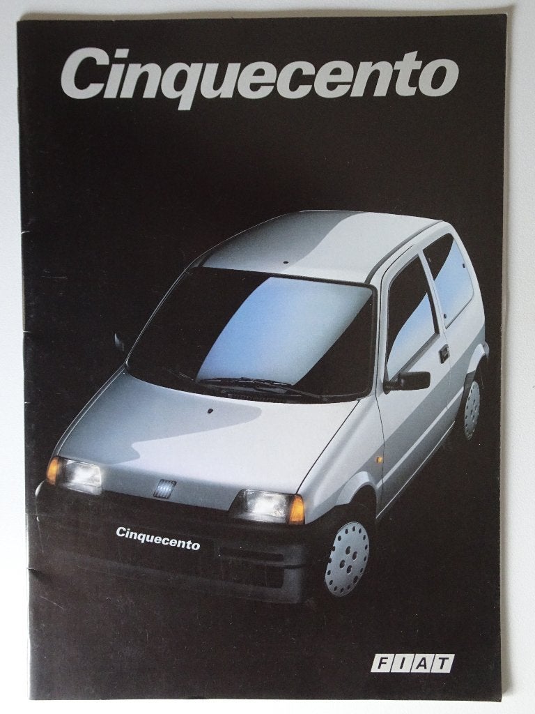 Fiat Cinquecento brochure - Origineel uit 1992, Ophalen of Verzenden, Zo goed als nieuw, Algemeen