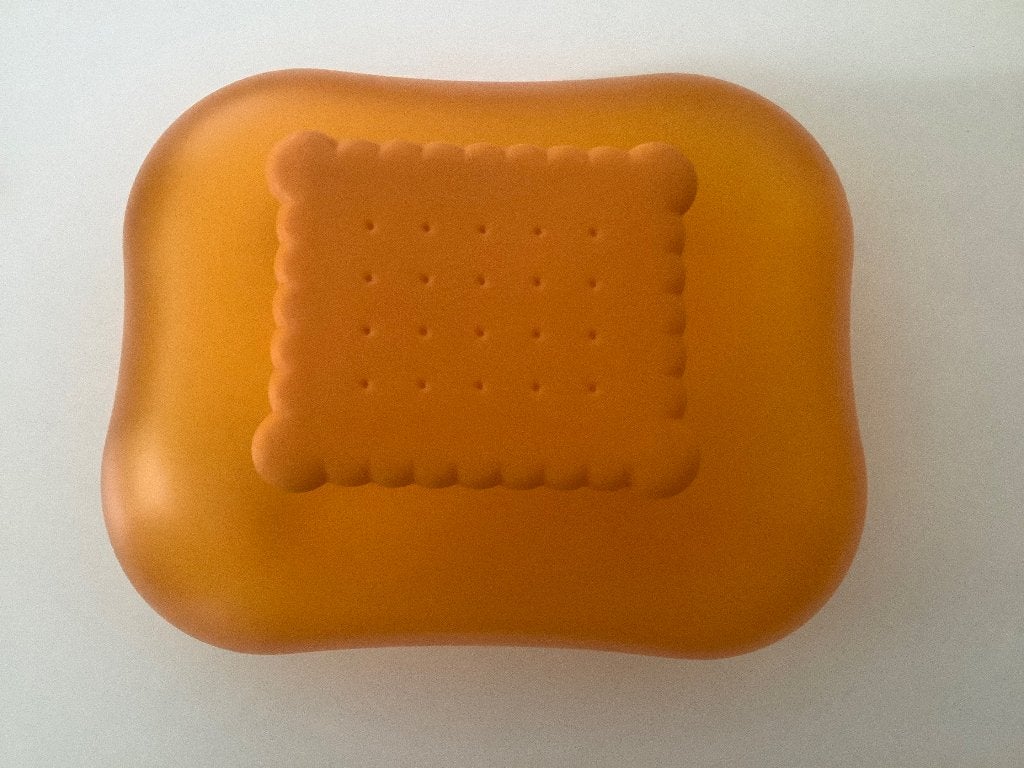 Alessi Marry oranje box doos koektrommel keks biscuit, Kunststof, Gebruikt, Met deksel, Overige typen