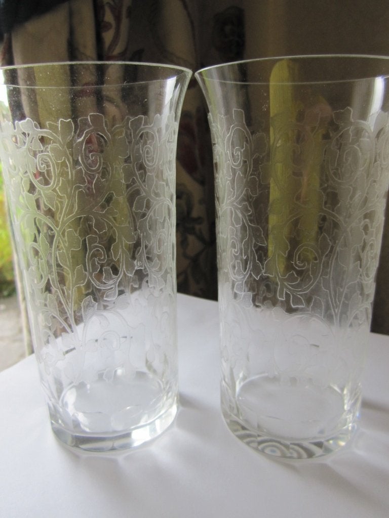 Drie antieke Baccarat cristal orangeade glazen -, Verzenden