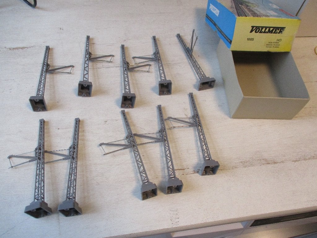 Vollmer Bovenleindings masten met uitleger 10x, Overige merken, Gelijkstroom of Wisselstroom, Rails, Ophalen of Verzenden