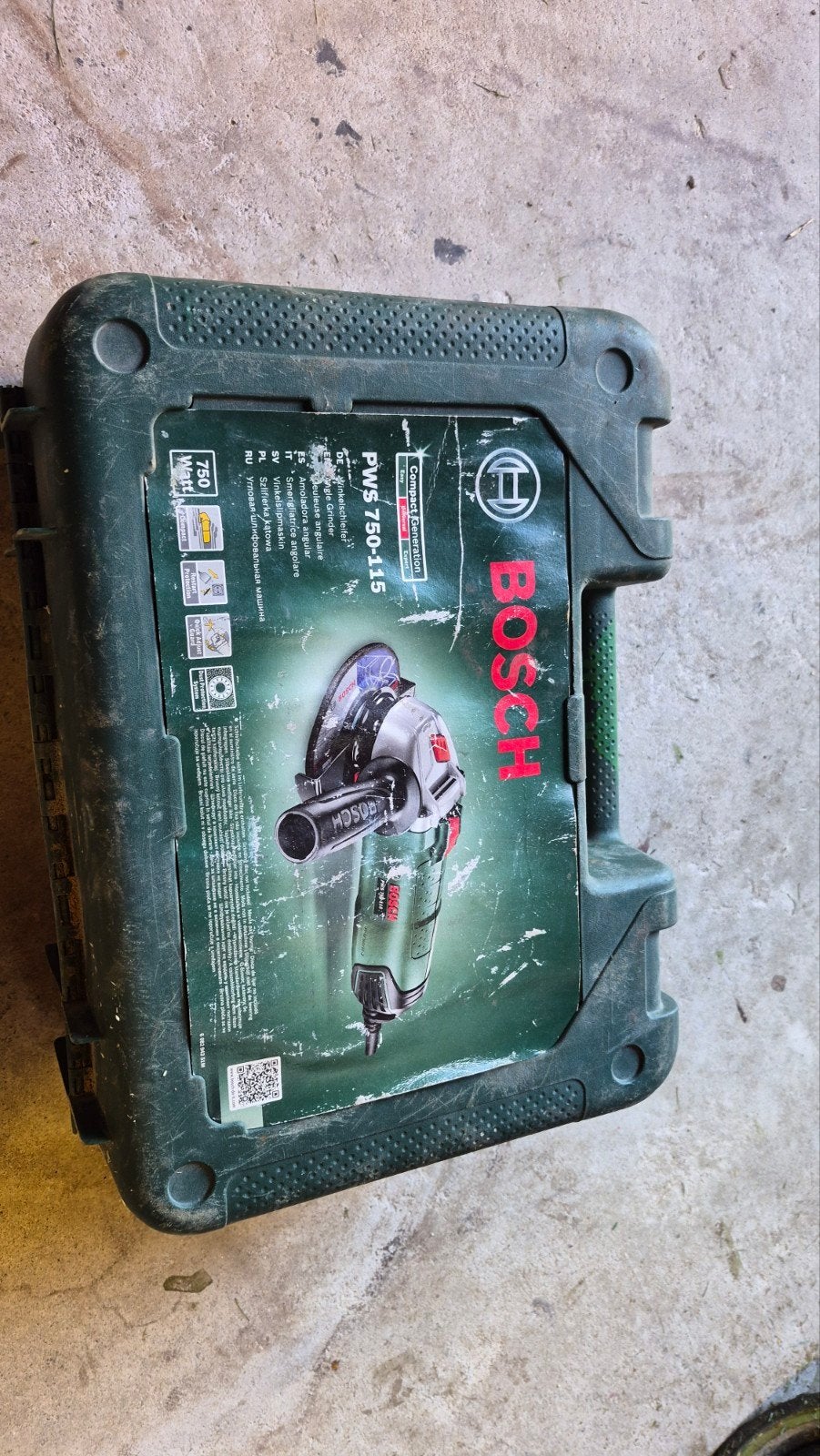 Bosch PWS 750-115 Haakse Slijper in Koffer, Ophalen of Verzenden, Gebruikt, 700 tot 1000 watt, Haakse handslijpmachine