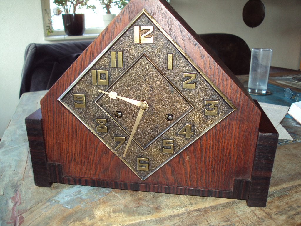 Pendule art deco Amsterdamse school, Ophalen of Verzenden