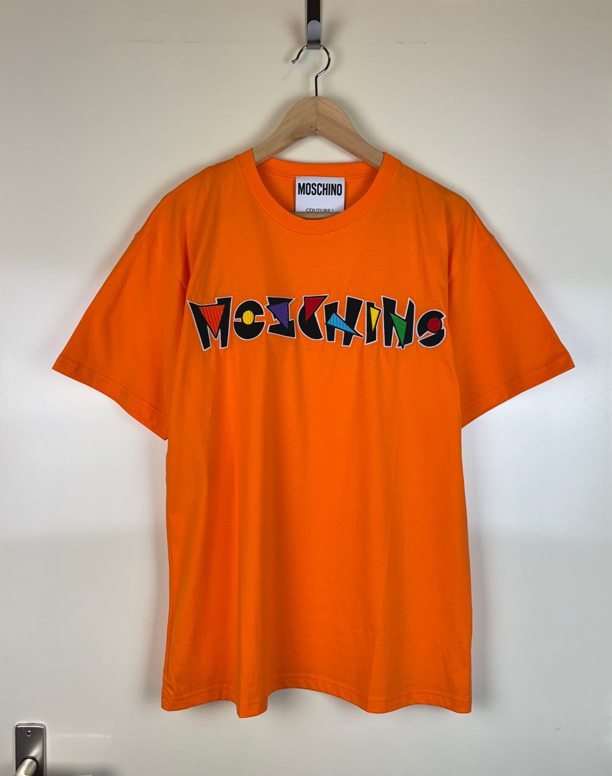 MOSCHINO New T-shirt Big Logo Orange Unisex Cotton M, Ophalen of Verzenden, Nieuw, Maat 46 (S) of kleiner, Oranje